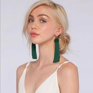 Emerald Tassle Earrings